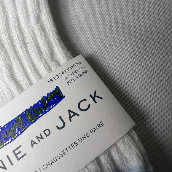 Janie And Jack Cable Knit Socks, White W Blue Accents, Size 18-24 Month - Picture 5 of 7